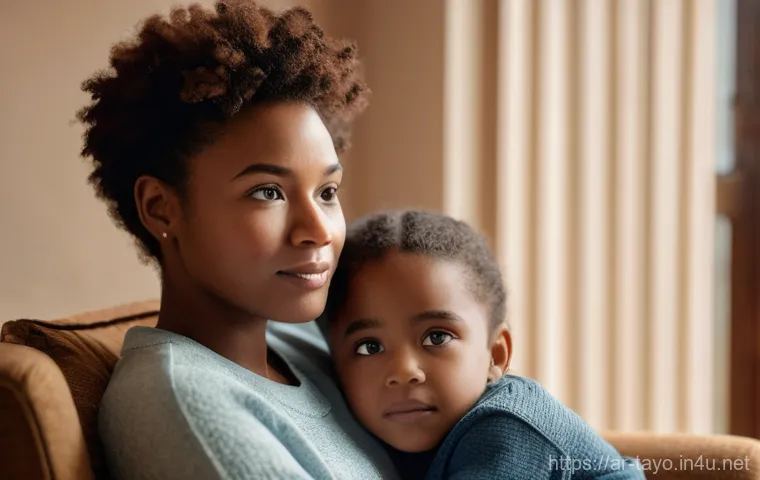 타요의 부모와 자녀 관계 메시지 - **Prompt for Building Trust and Active Listening:**
    "A heartwarming indoor scene featuring a sof...