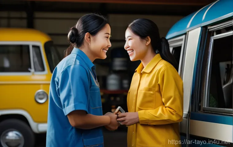 타요 캐릭터 심리학 - **Prompt:** A vibrant, eye-level shot of Tayo the Little Bus, Rogi, Lani, and Gani, all friendly and...