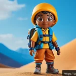 타요 캐릭터별 컬렉션 - A highly detailed collectible figure of “Tayo the Adventurer” from 2021, featuring a dynamic pose wi...
